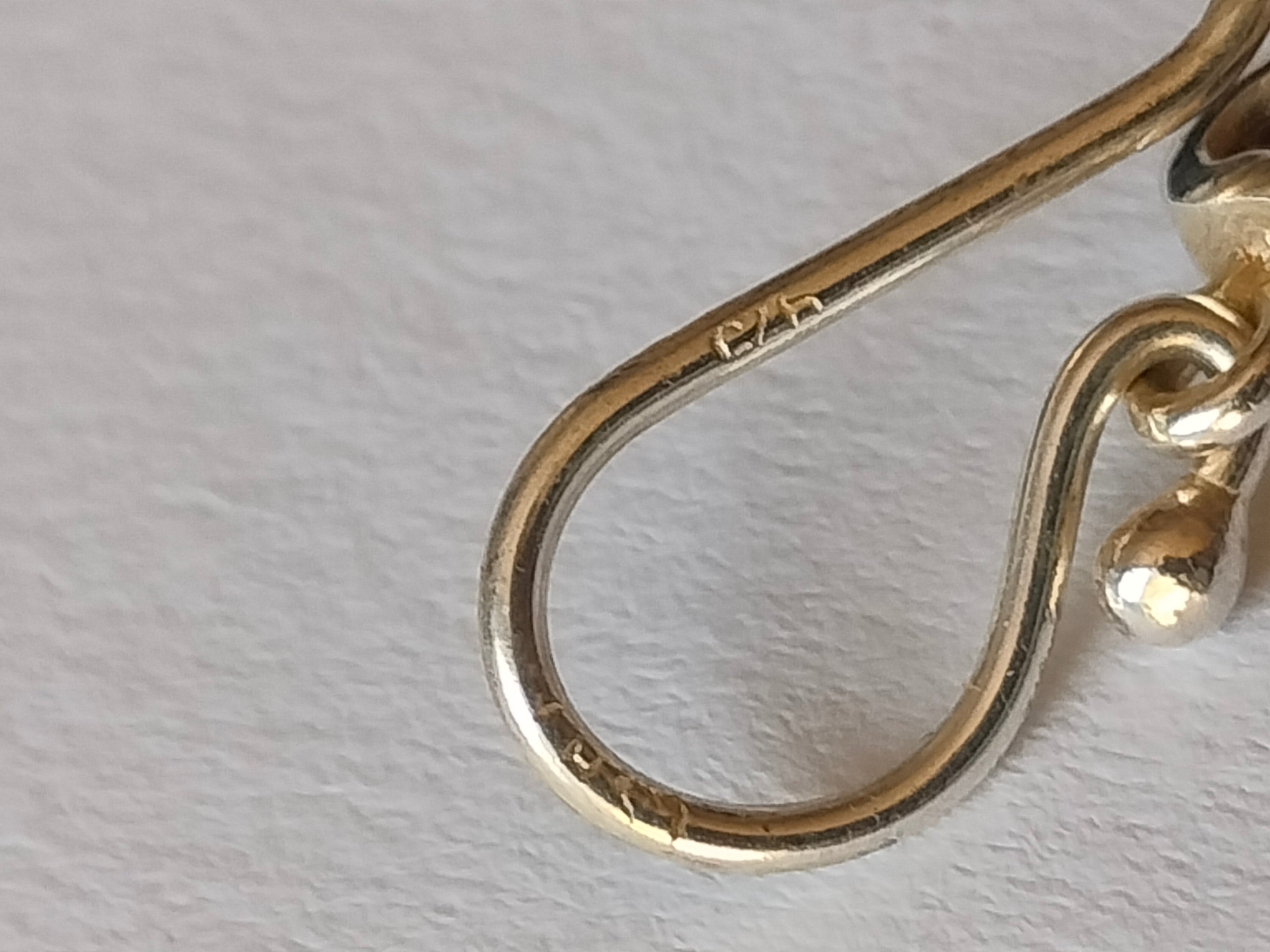 Dangle earrings, 925 silver, modern, amethyst stones