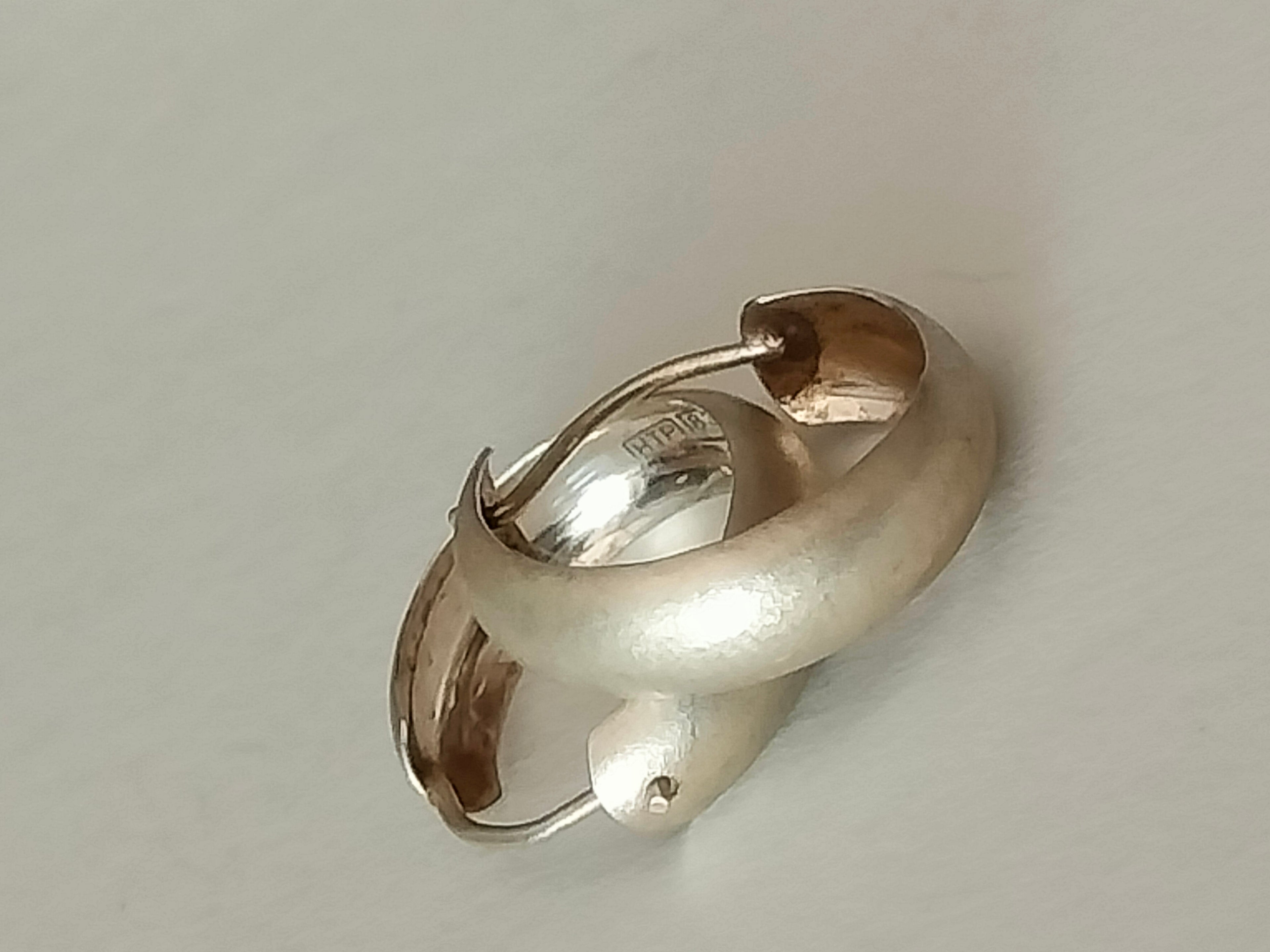 Matt shine earrings, 830 silver, 16mm