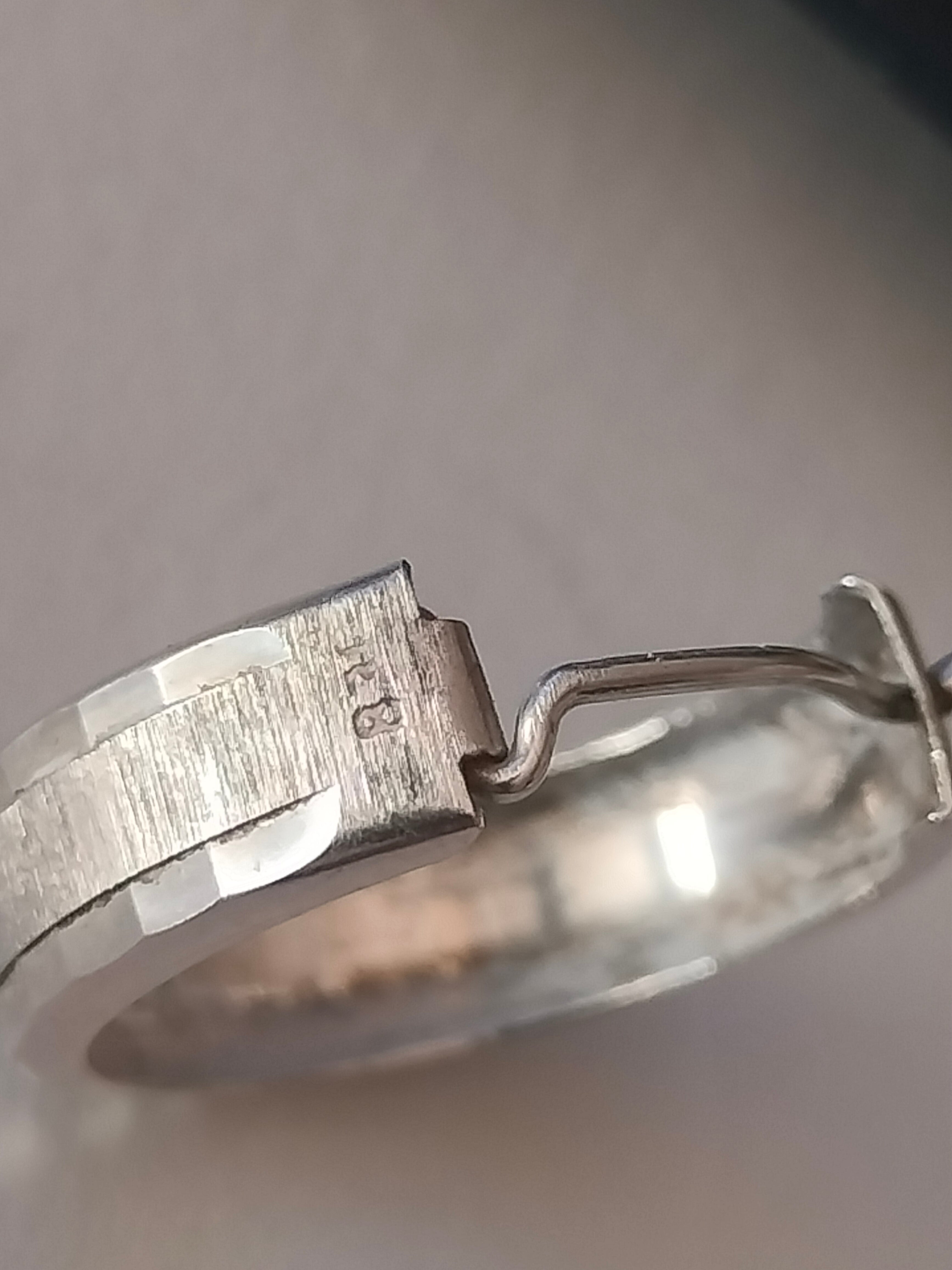 Vintage silver earrings, 18mm, 830 silver