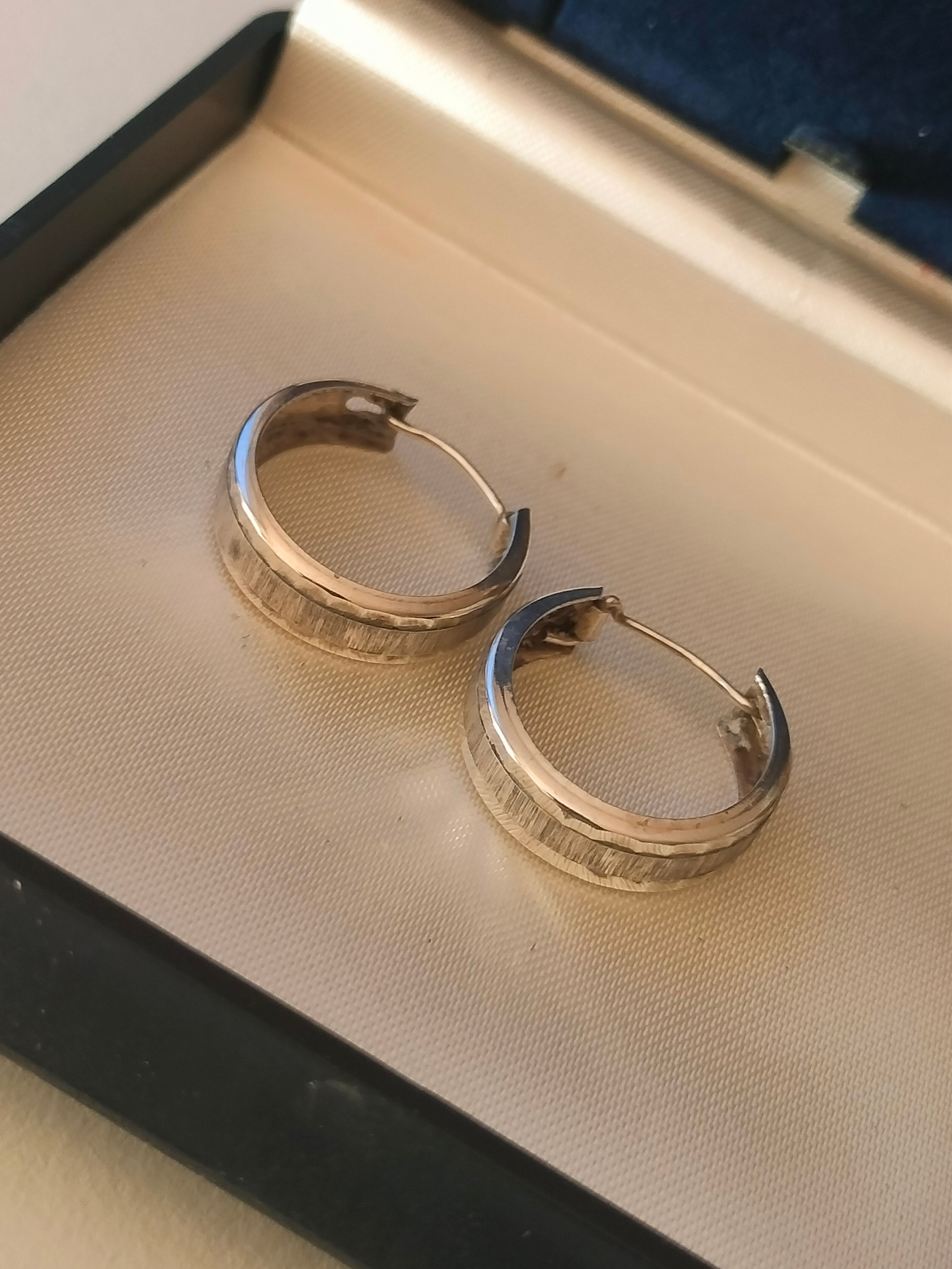 Vintage silver earrings, 18mm, 830 silver