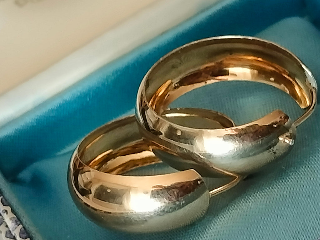 Gold plated earrings, 2cm, 830 silver, vintage