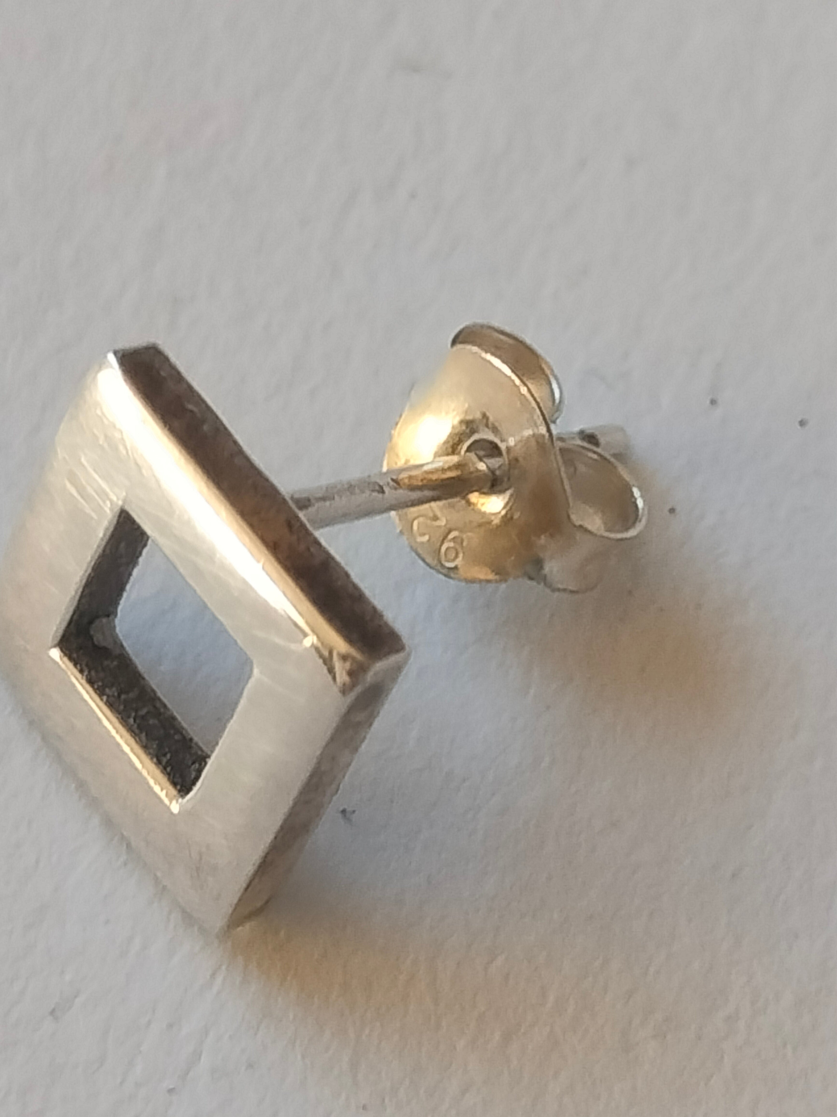 Semi vintage silver earrings, 8mm, 925 silver, different backs