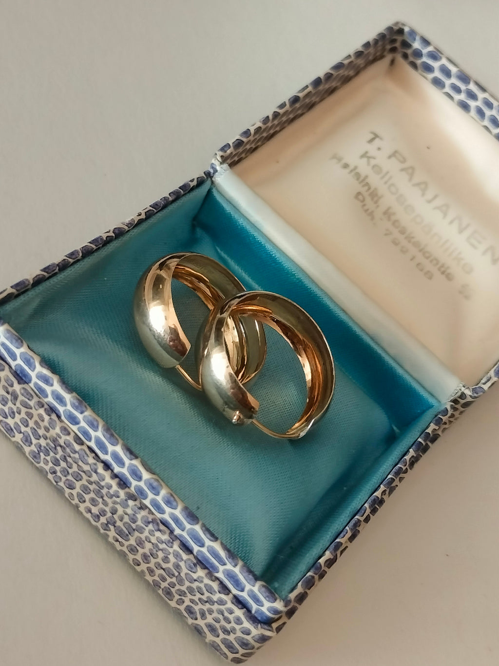 Gold plated earrings, 2cm, 830 silver, vintage