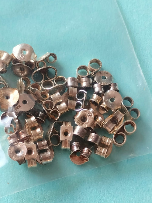 35 pieces, silver earring backs, 925 & 830