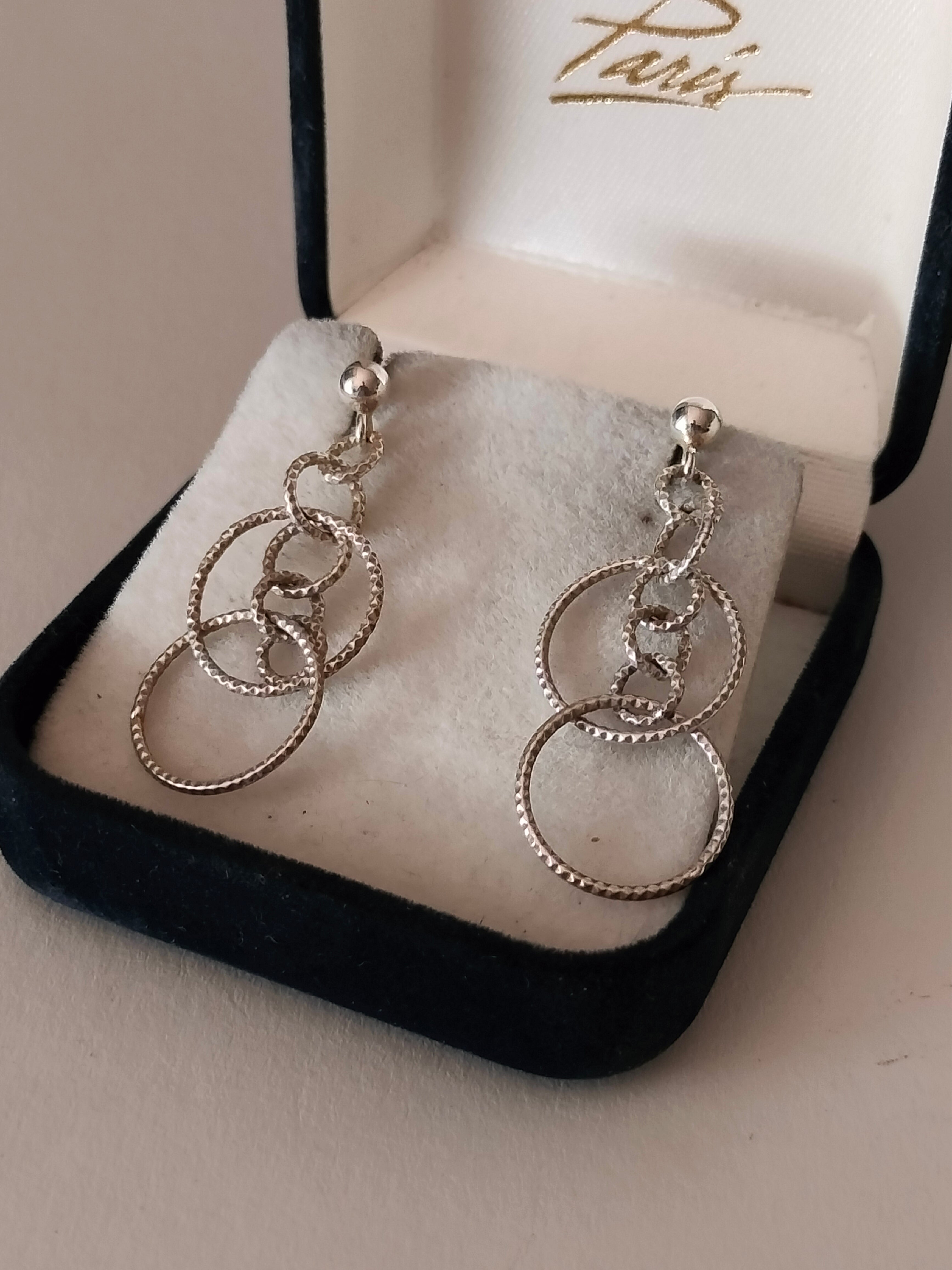 Vintage silver earrings, 925 silver, 3.5cm