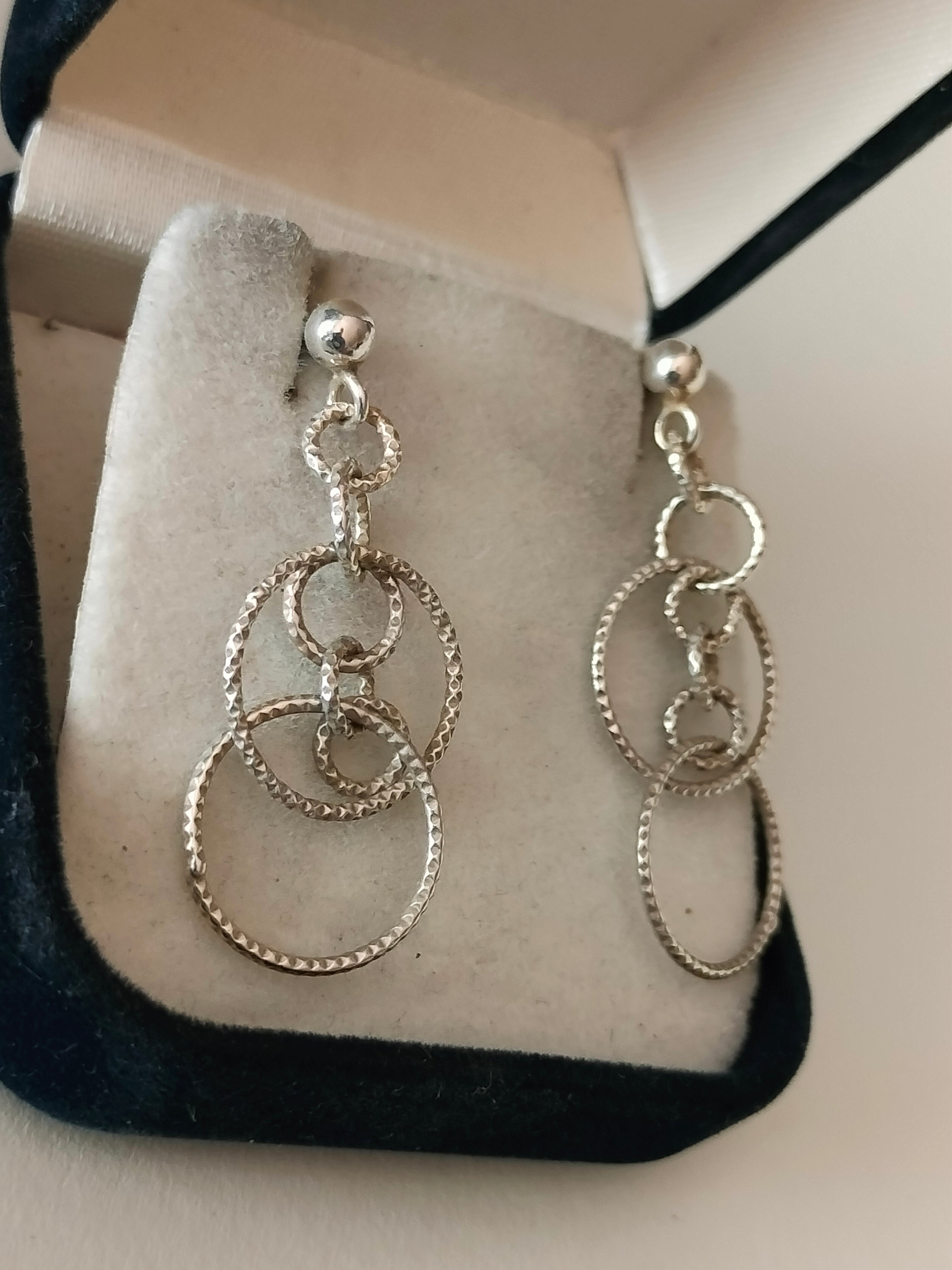 Vintage silver earrings, 925 silver, 3.5cm