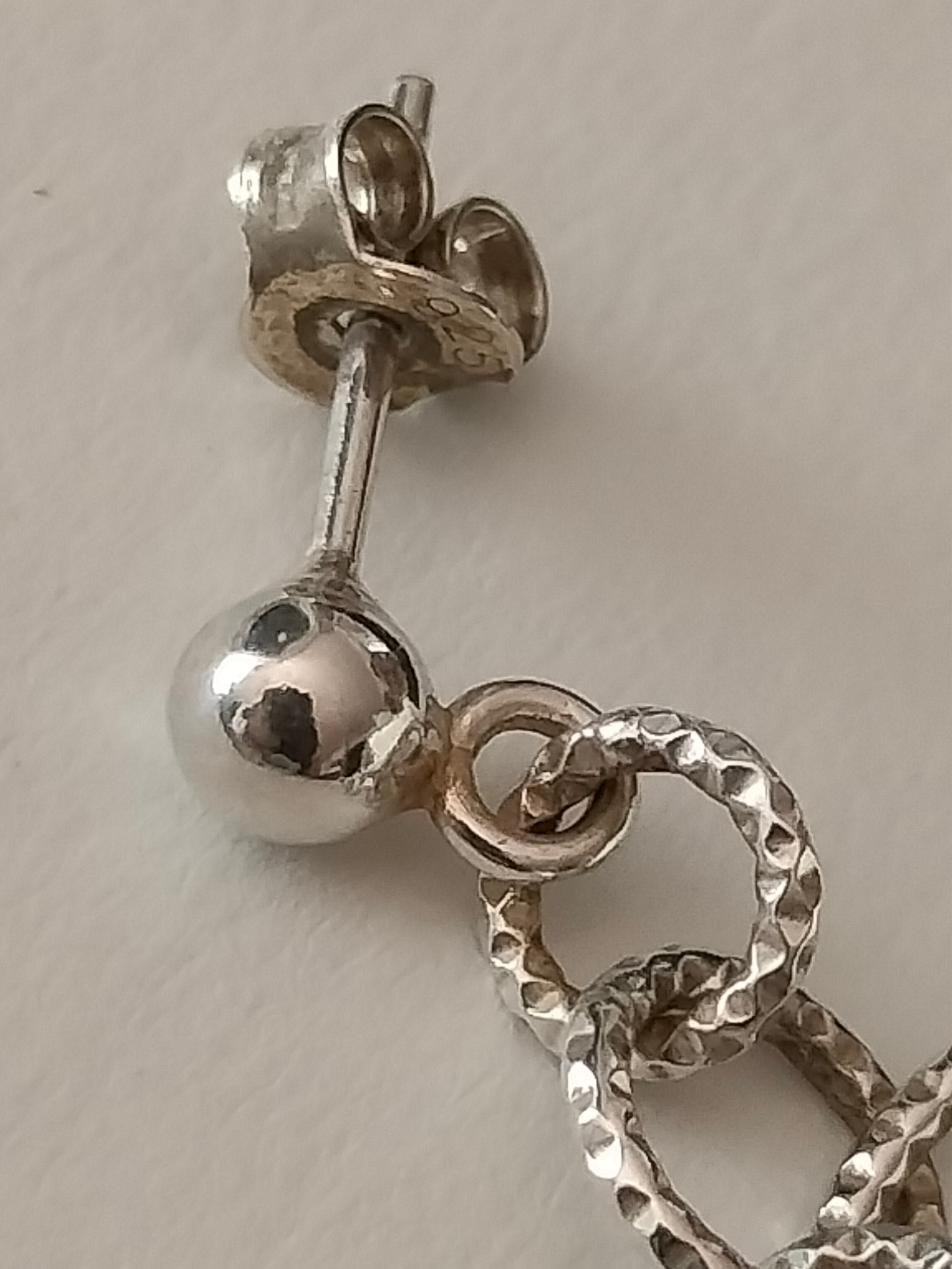 Vintage silver earrings, 925 silver, 3.5cm