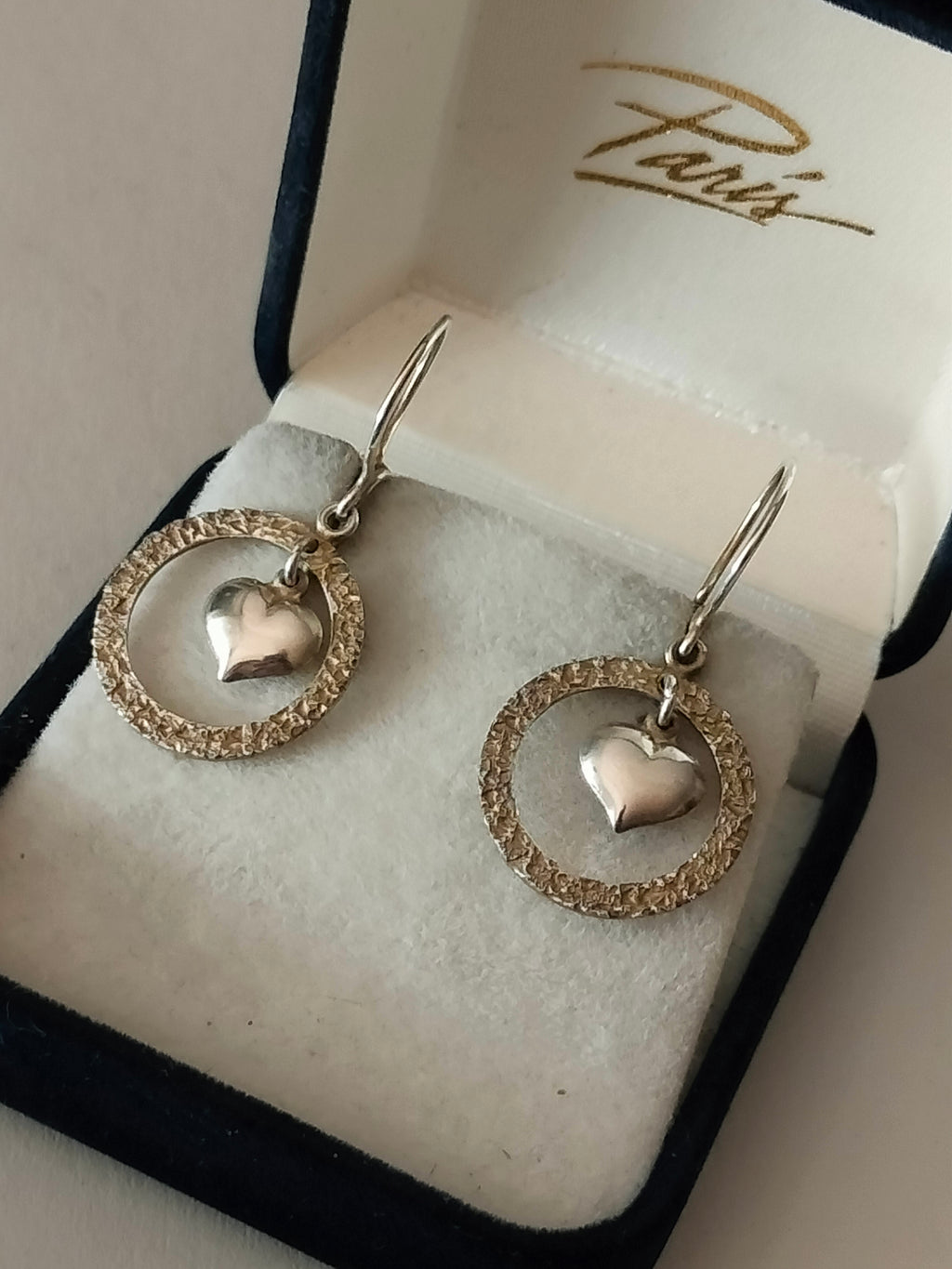 Heart dangle earrings , 830 silver, nice looking