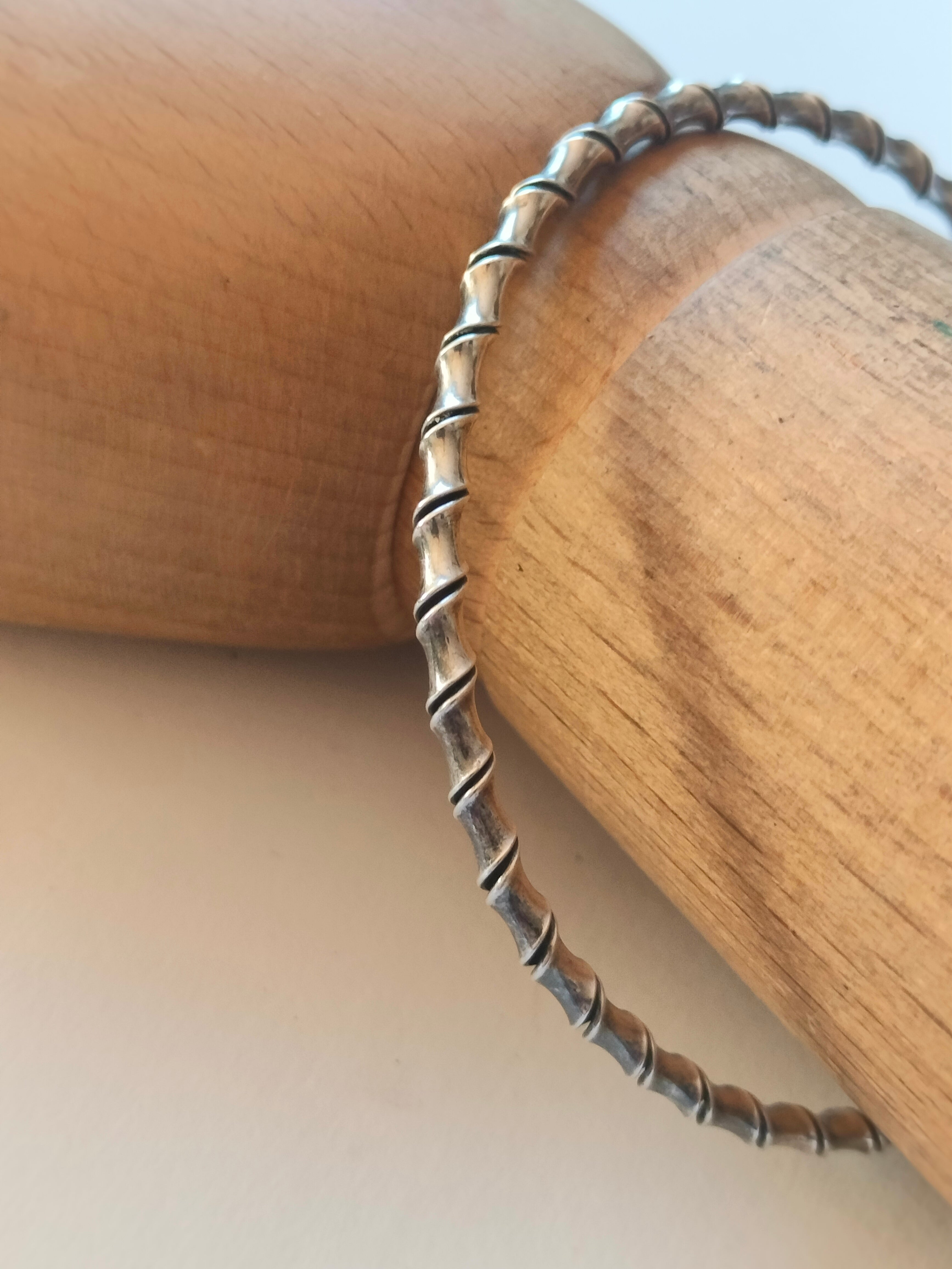 Vintage silver bangle, 813 silver, Finland hallmarks