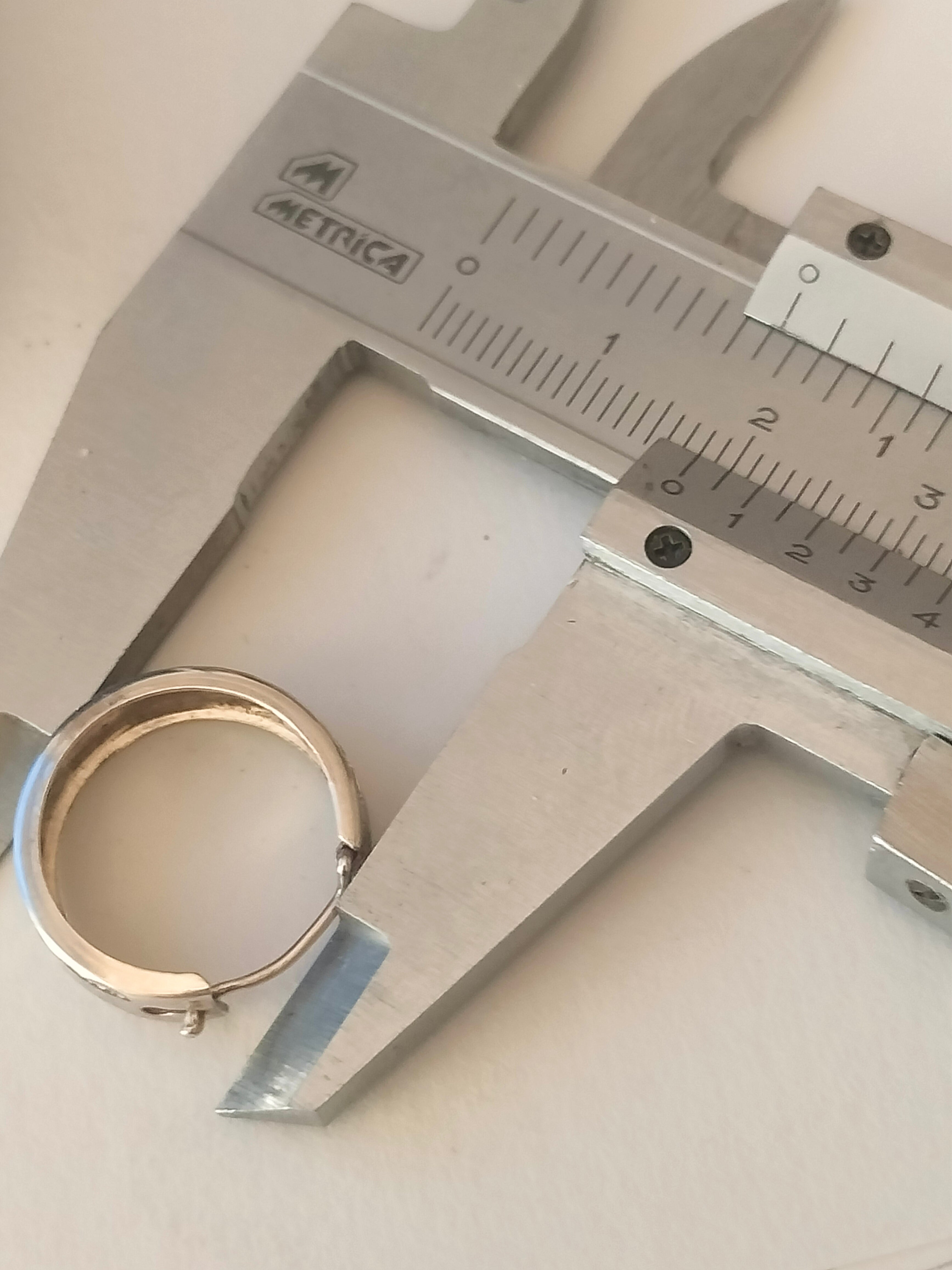 Vintage silver earrings, 18mm, 830 silver