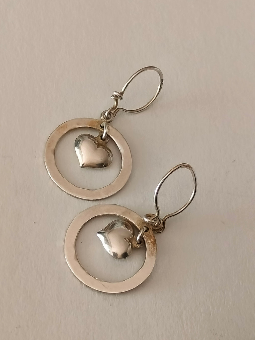 Heart dangle earrings , 830 silver, nice looking