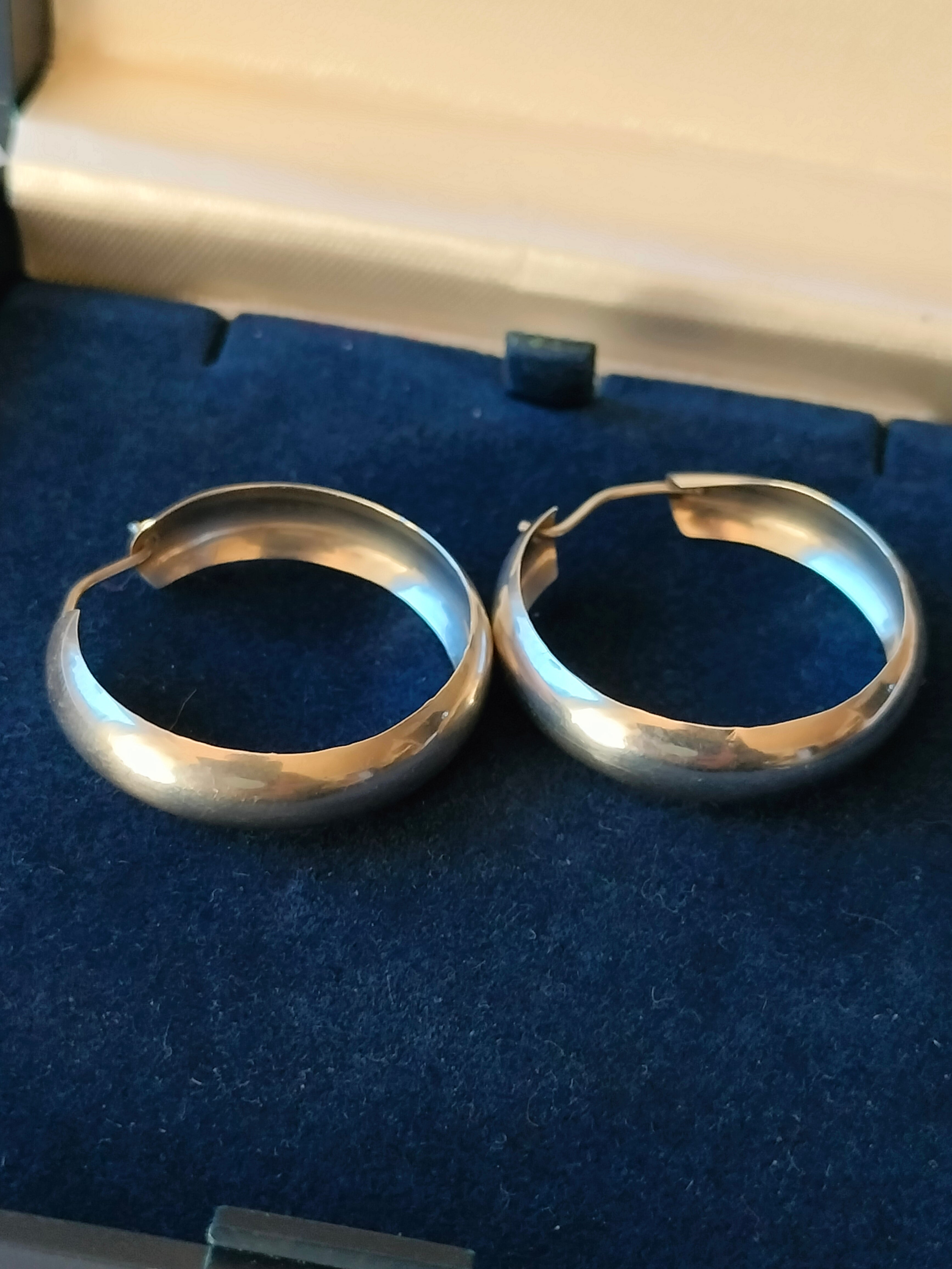 Vintage silver earrings, 23mm, 830 silver, made in Finland