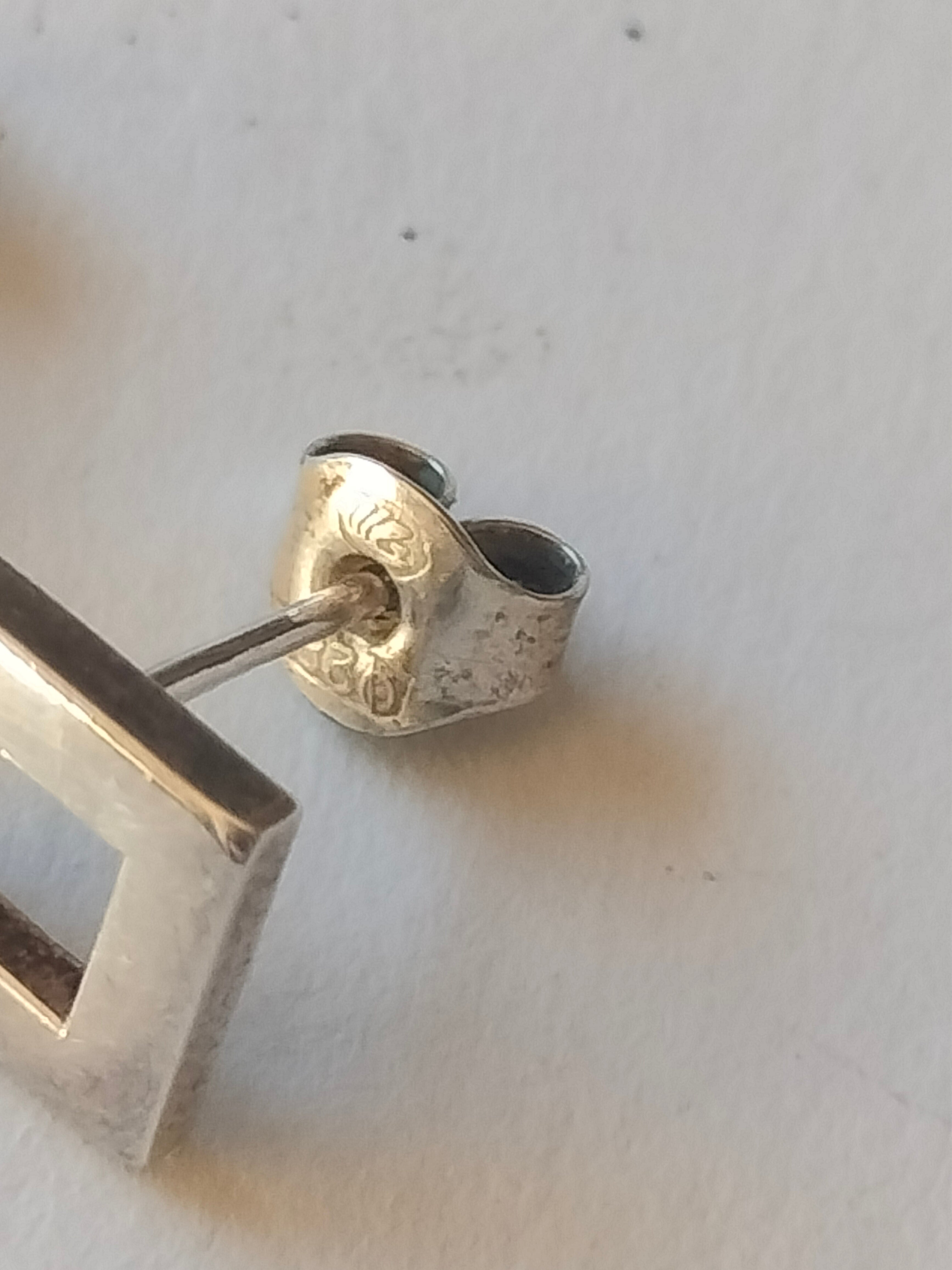 Semi vintage silver earrings, 8mm, 925 silver, different backs