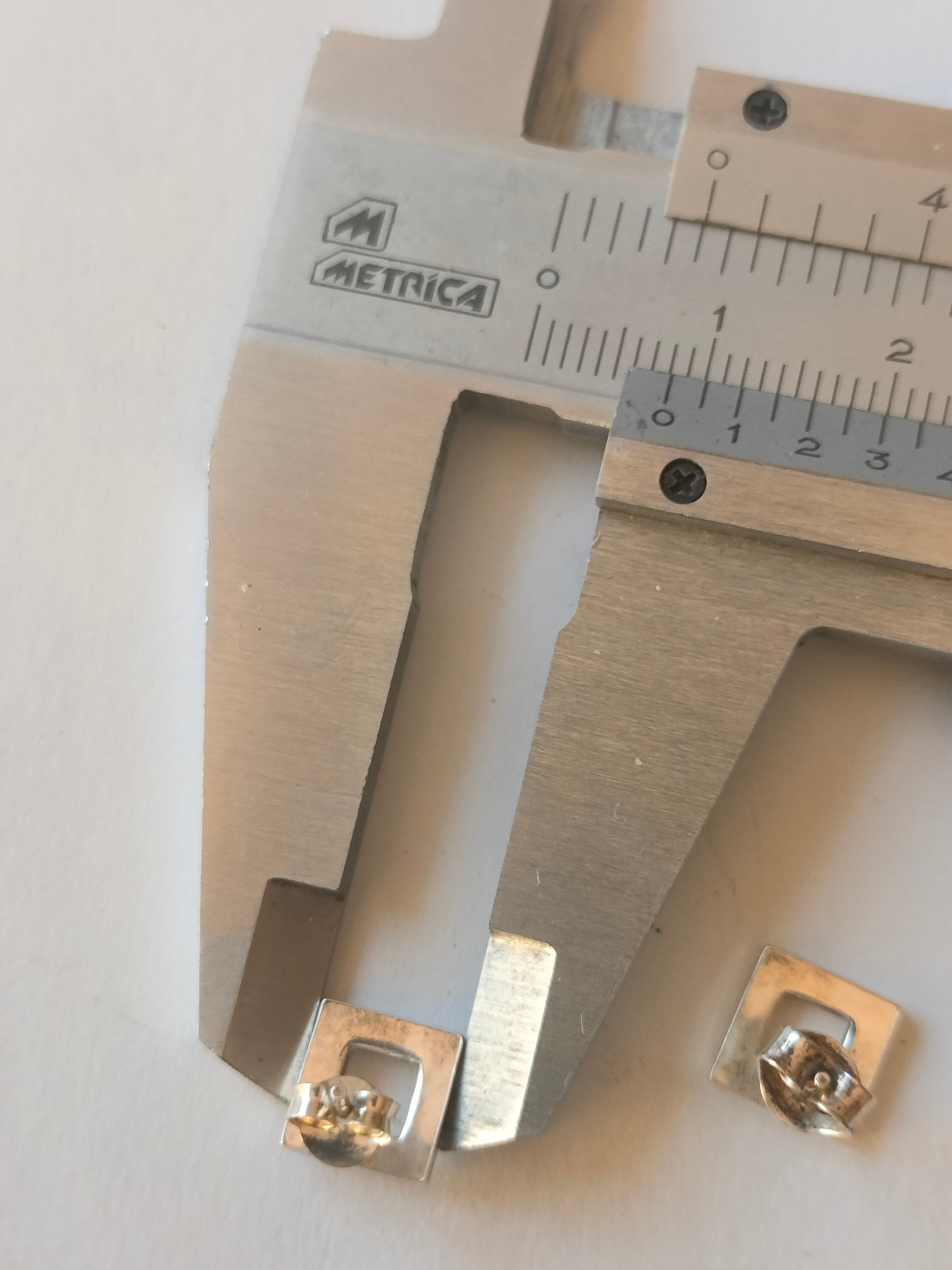 Semi vintage silver earrings, 8mm, 925 silver, different backs