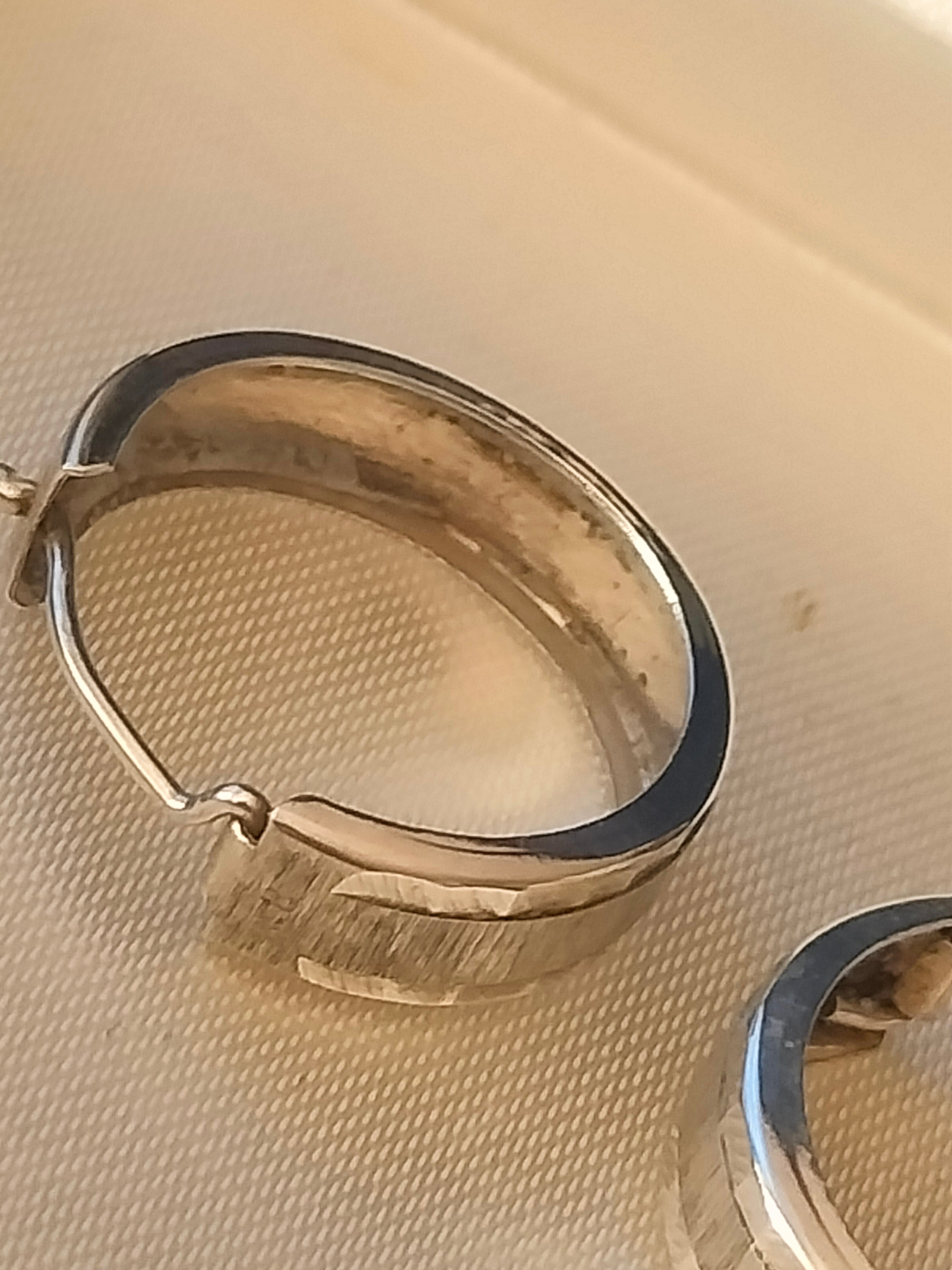 Vintage silver earrings, 18mm, 830 silver