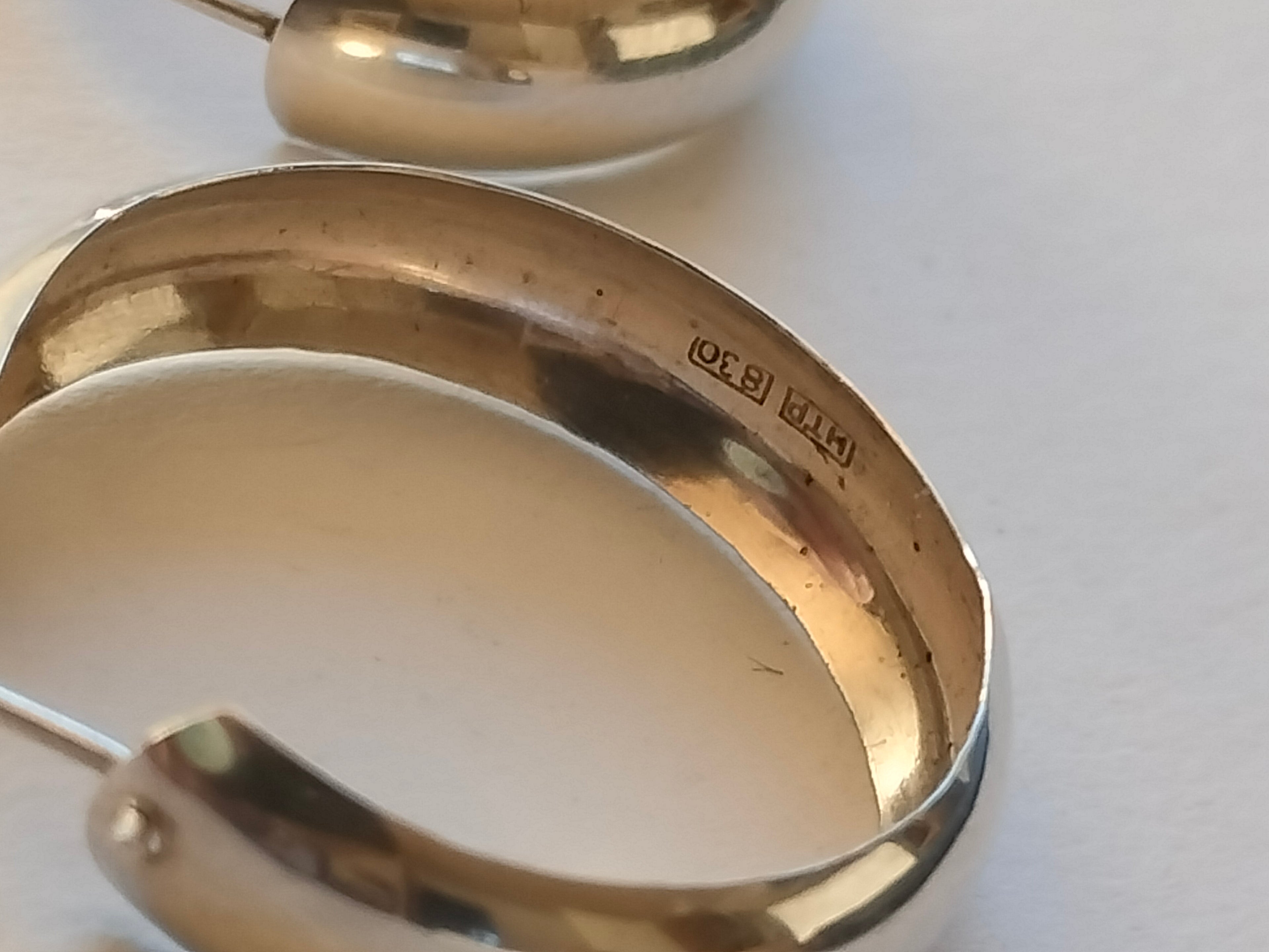 Vintage silver earrings, 23mm, 830 silver, made in Finland